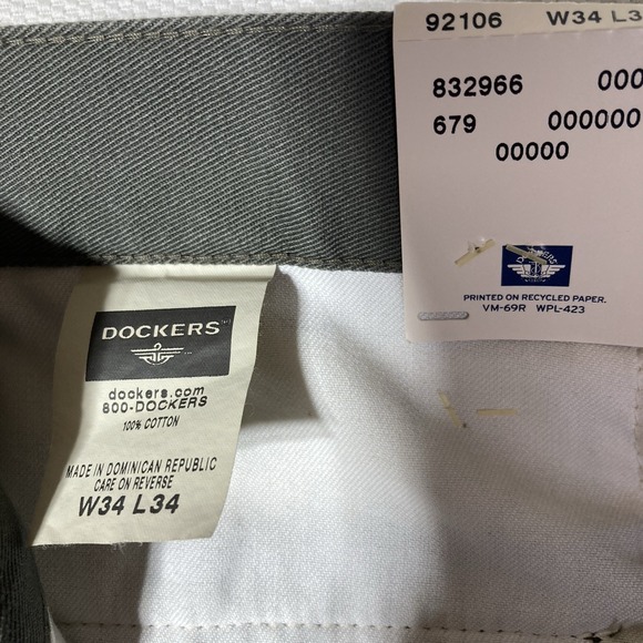 NWT Dockers‎ Classic Fit Khaki 34X34 Green No Wrinkle Twill  Pleated New - Picture 10 of 12